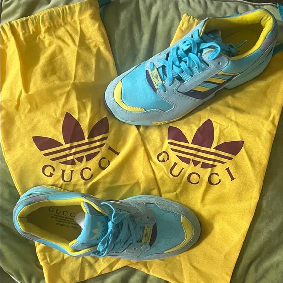 Gucci Blue and Yellow Men's Sneakers - Picture 1 of 8